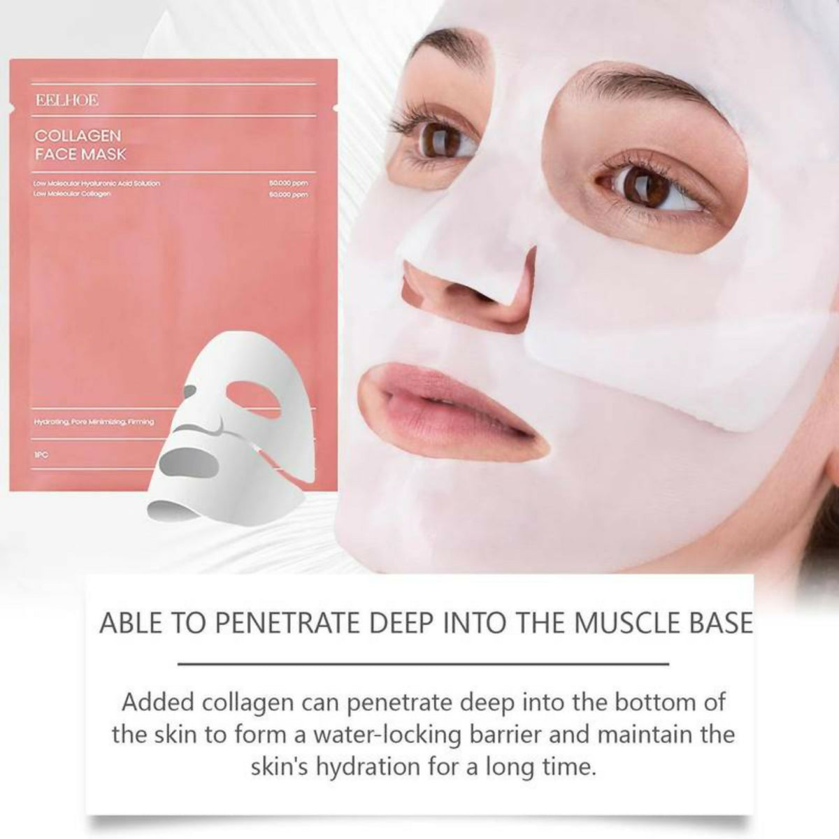 Bio-Collagen Real Deep Mask 36g | Hydrating Overnight Facial Sheet Mask | Firming & Pore-Minimizing Skincare