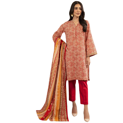Unstitched Suit, Sawan Blossom Lawn, Versatile 3-Piece Shalwar Kameez, for Summer