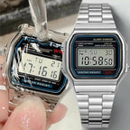 Digital Retro Watch, Stainless Steel Bracelet, for Unisex