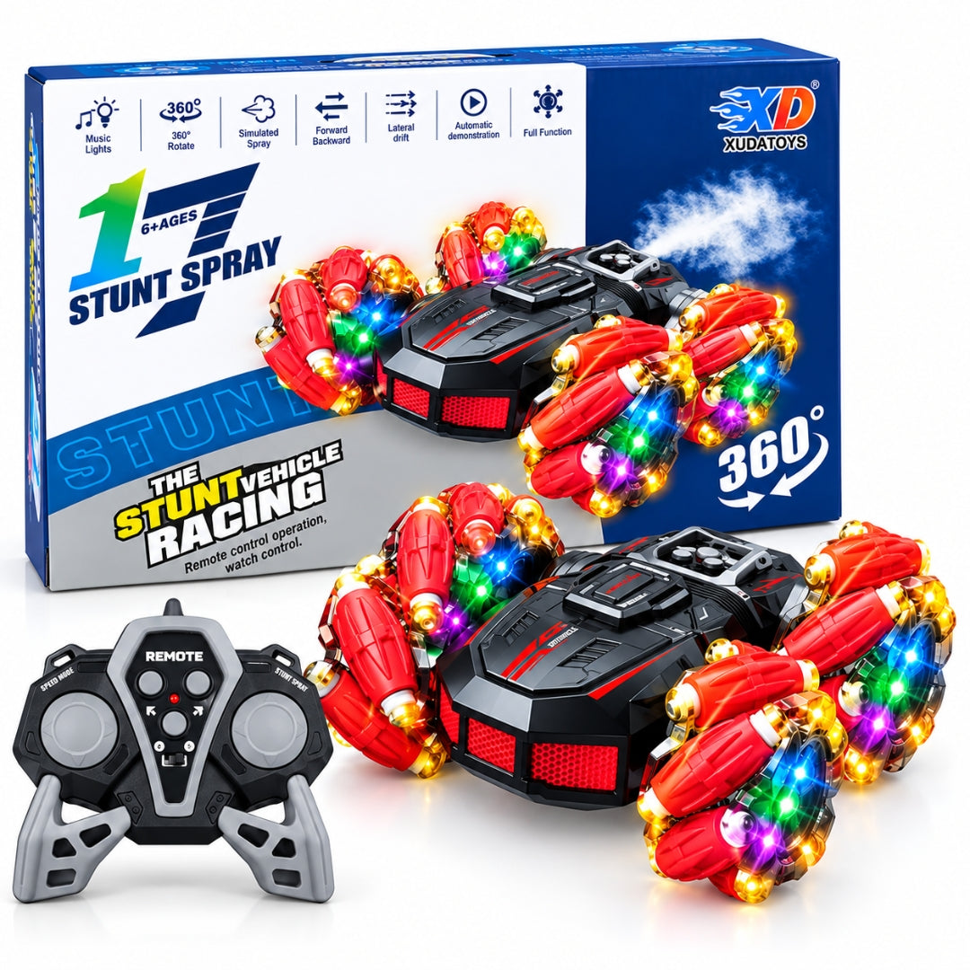 RC Stunt Car with 360° Spins & Flip Action for Kids