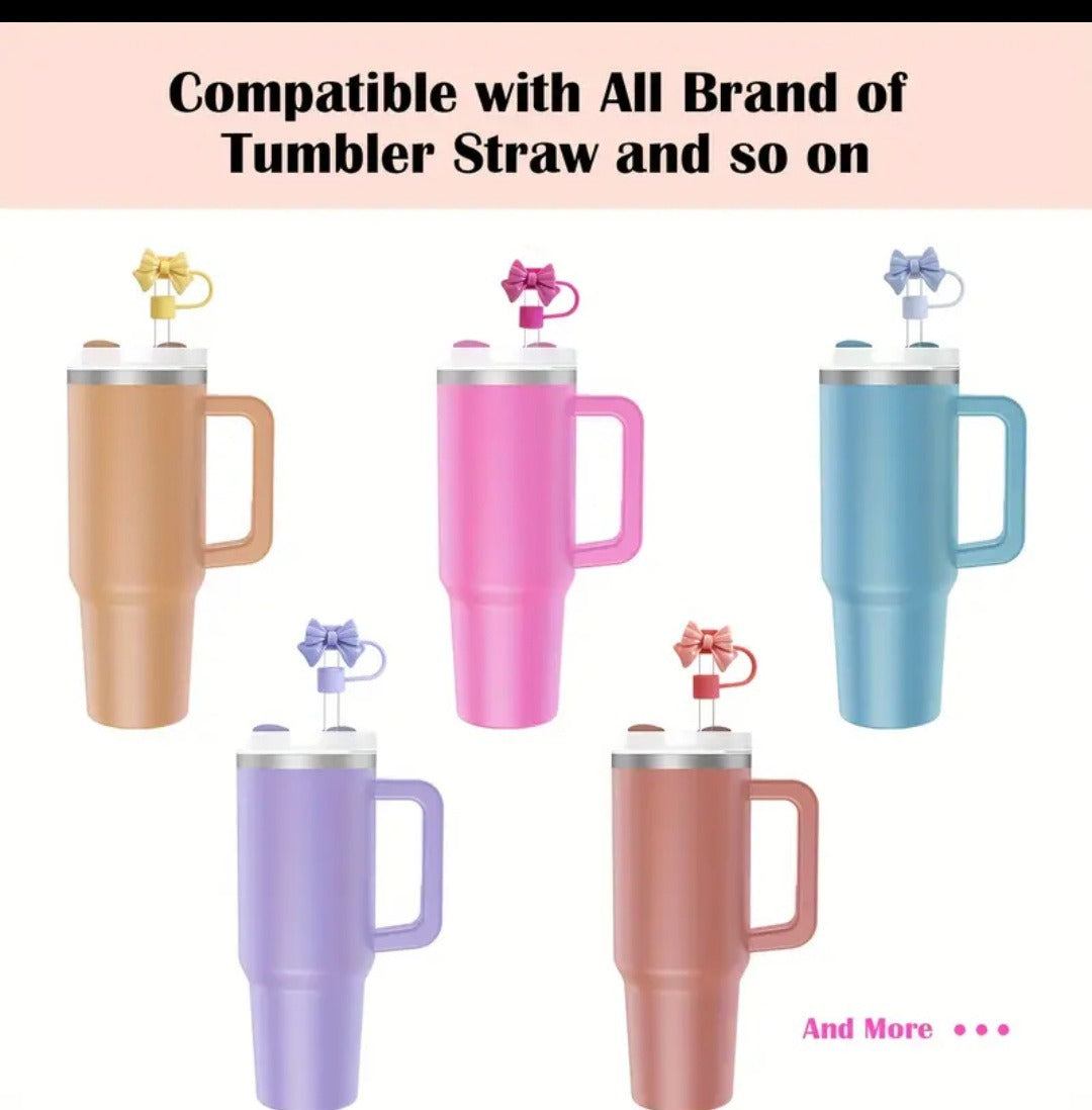 Cute Bow Straw Cap Cover For 10mm Straws Compatible With Stanley Tumbler