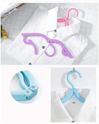 Portable Folding Clothes Hangers with Slots, Pack of 10
