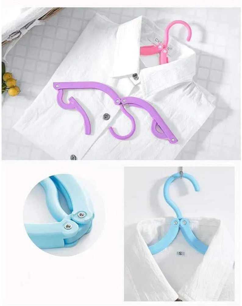 Portable Folding Clothes Hangers with Slots, Pack of 10