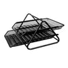 Letter Tray 2 Step Metal Mesh (Black)