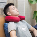 Neck Support Pillow, Ergonomic with Soft Velour Cover and Memory Foam