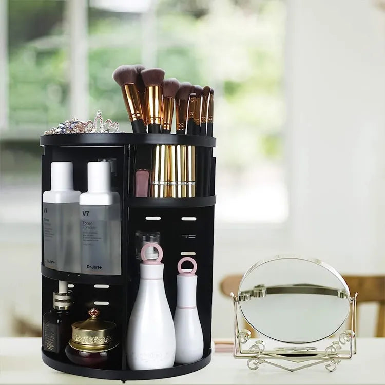 Makeup Organizer, Rotating Black Cosmetic Storage Stand