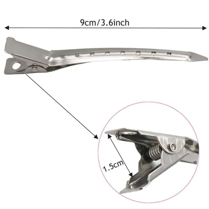 Stainless Steel Hair Sectioning Clips Professional Duck Clips - Pack of 12