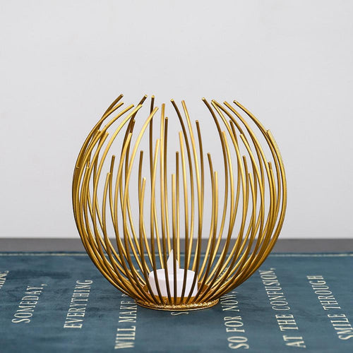 Metal Candle Holder, Iron Geometric Candle Stand For Home Decor