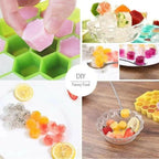 Honeycomb Ice Cube Tray, 37-Lattice, Easy-Release, for DIY & Parties