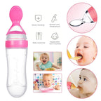 Baby Feeding Bottle With Spoon, Mess Free Feeder