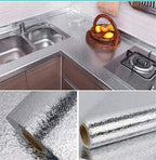 Silver Foil Kitchen Waterproof & Oil Proof Sticker, Aluminum Foil Self-Adhesive Sheet