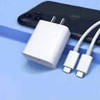 35W 2-Pin Fast Charger With Type-C To iPhone Cable 1 Meter