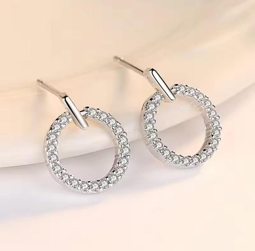 ZVT-168 Circle Zircon Korean Earrings – Elegant Women’s Fashion Jewellery