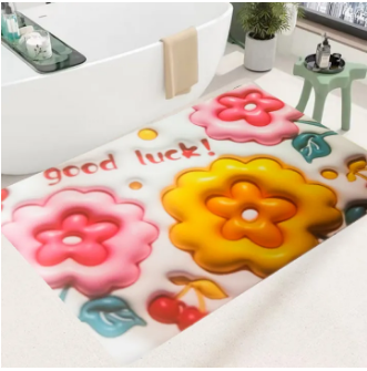 Floor Mat, 3D Absorbent Bathroom, Non Slip Polypropylene Rug