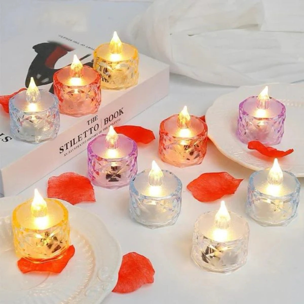 Flameless LED Tea Light Candles, Warm White & Battery Operated, Pack of 12