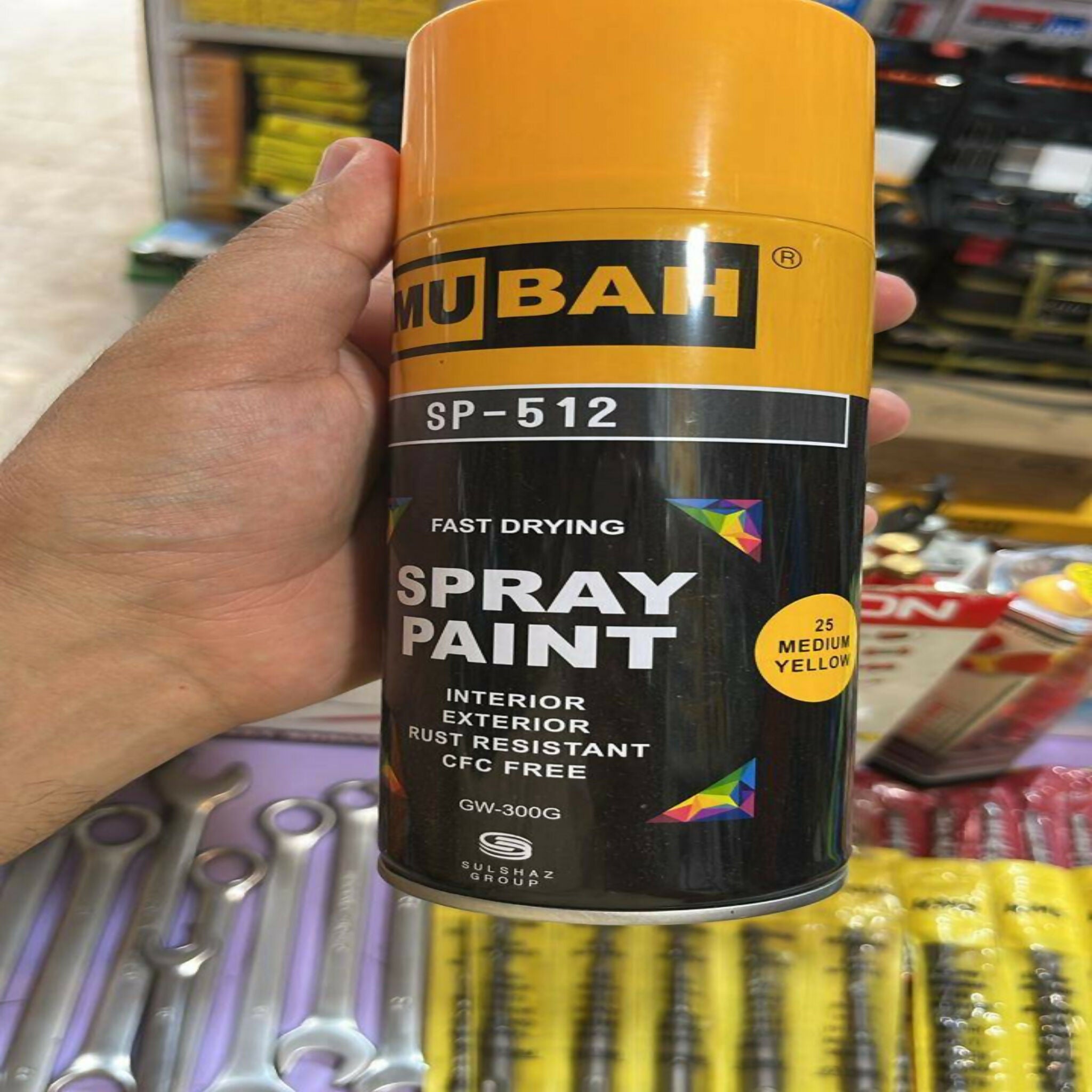 MUBAH Color Spray 300g – Quick-Dry Black Spray Paint | Fade-Resistant Smooth Finish