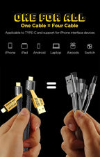 Logilink 60W 4-in-1 Weaving Fast Charging Data Cable (1000mm)