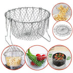 Cooking Chef Basket, Stainless Steel Foldable, Multi Functional Tool