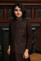BROWN TROPICAL KID'S WAIST COAT