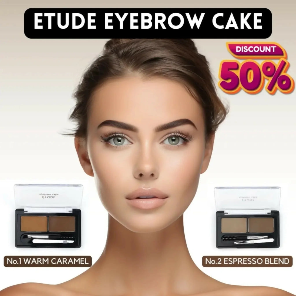 Etude Eyebrow Cake Pack of Two, Warm Caramel & Espresso Blend, for Women