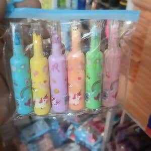 Pack of 6 Bottle Shaped Kromi Character Highlighters for Girls and Boys – Cute Stationery Set
