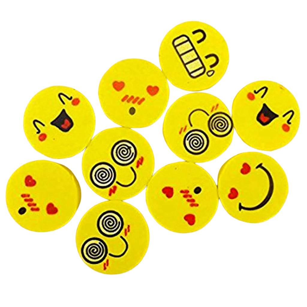 Emoji Eraser, Smiling Face, Fun & Cute Rubber Pack, for Kids