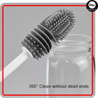 Silicone Bottle & Glass Cleaning Brush, soft silicone bristles, for home & travel