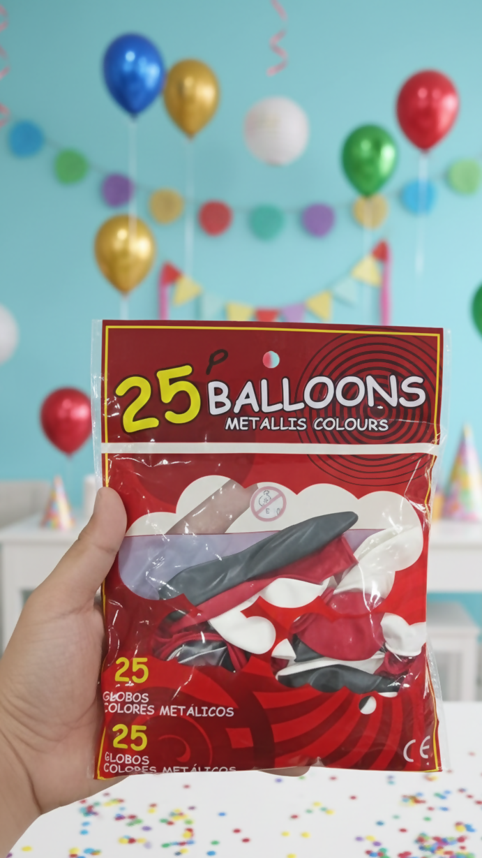 Party Balloon pack |25pcs|Random color|Perfect for birthdays,Events & celebrations
