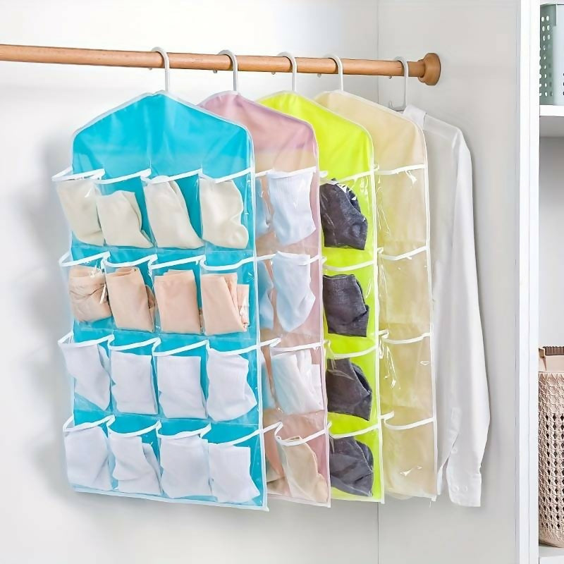 16 _ Pocket Multifunctional Hanging storage Bag |Dorr & wall Mounted closet organizer ( Random color )