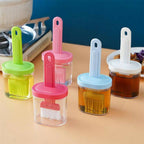 Oil Bottle with Silicone Brush – Cooking & Baking Oil Dispenser | Random Color