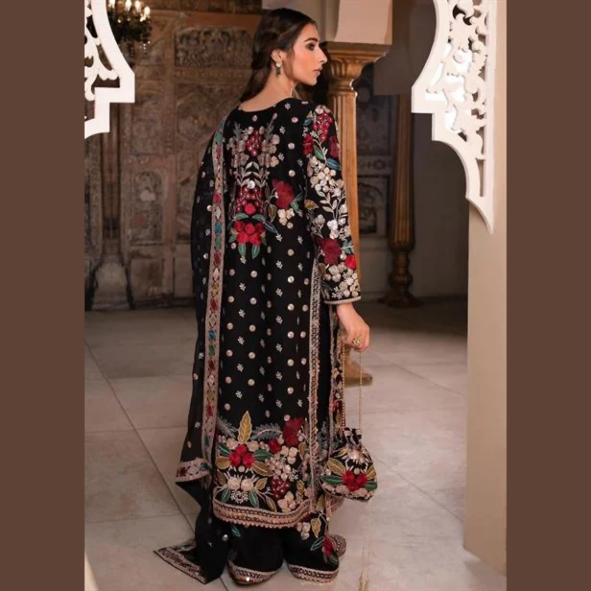 Unstitched Suit, Black Luxury Lawn Collection & Pure Lawn Fabric, for Women