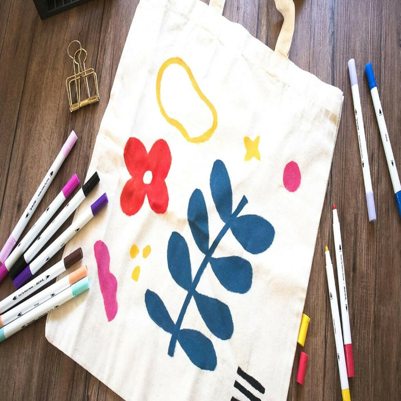 Mont Marte Signature Dual Tip Fabric Markers, 12 Colors, for Textile Art