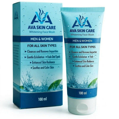AVA Skin Care, Whitening Face Wash, Gentle Brightening Facial Cleanser for Daily Use