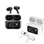 A9 Pro Earbuds With Anc Technology Sleek Matte Black Design Led Indicator Built In Screen And Clear Sound Quality – Black
