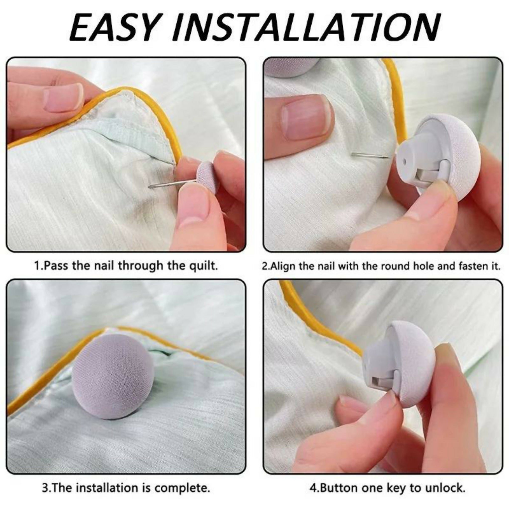 Premium Mushroom-Style Bedsheet Clips – Pack of 4 Elastic Quilt & Sheet Fixer Buckles