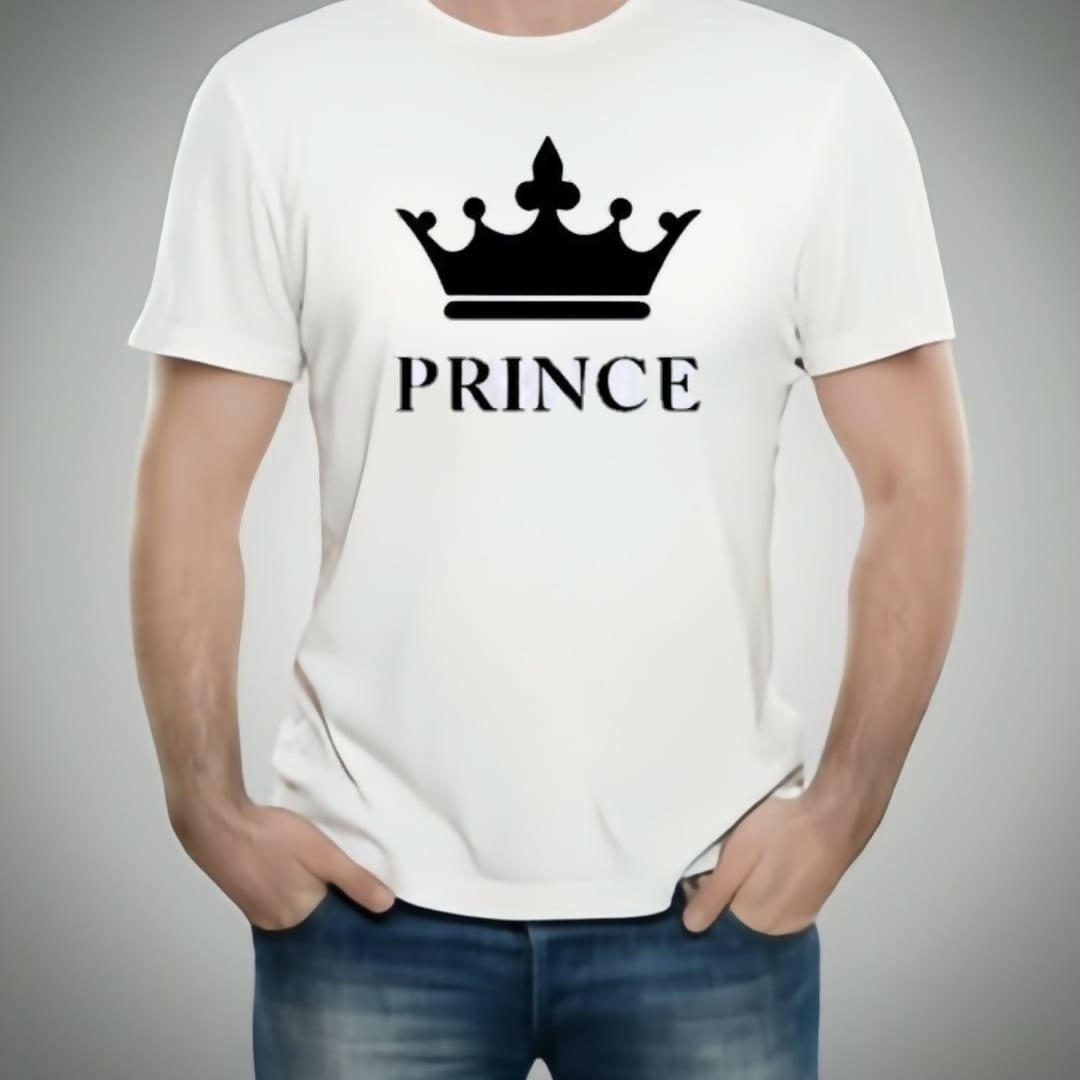Combo Of King, Queen, Prince & Princes Style White T-Shirt with Cute Design – Best Quality T-Shirts For Girls | T-Shirt For Women – T-Shirt For Boy | T-Shirt For Men – Large