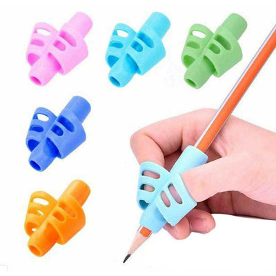 Pack of 2 Children Pencil Holder Tools Silicone Two Finger Ergonomic Posture Correction Tools Pencil Grip Writing Aid Grip