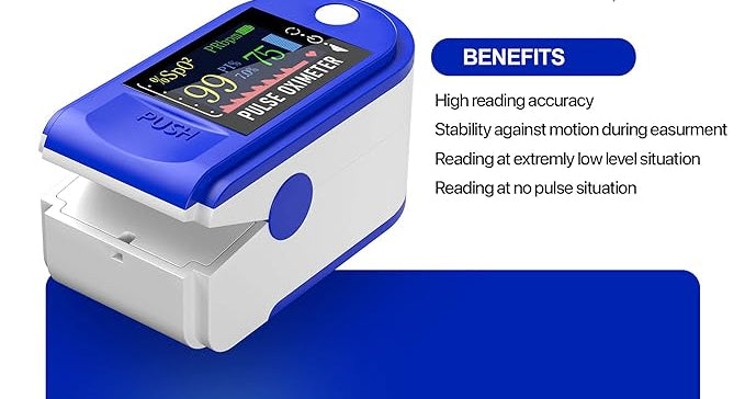Finger Pulse Oximeter SpO2 Oxygen and Heart Rate Monitor