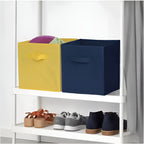 Storage Box, Foldable Canvas with Divider Grey Organizer Basket