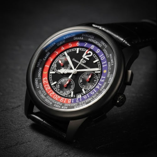 Casino Design Chronograph Leather Strap Watch, Vintage Style, Modern Precision