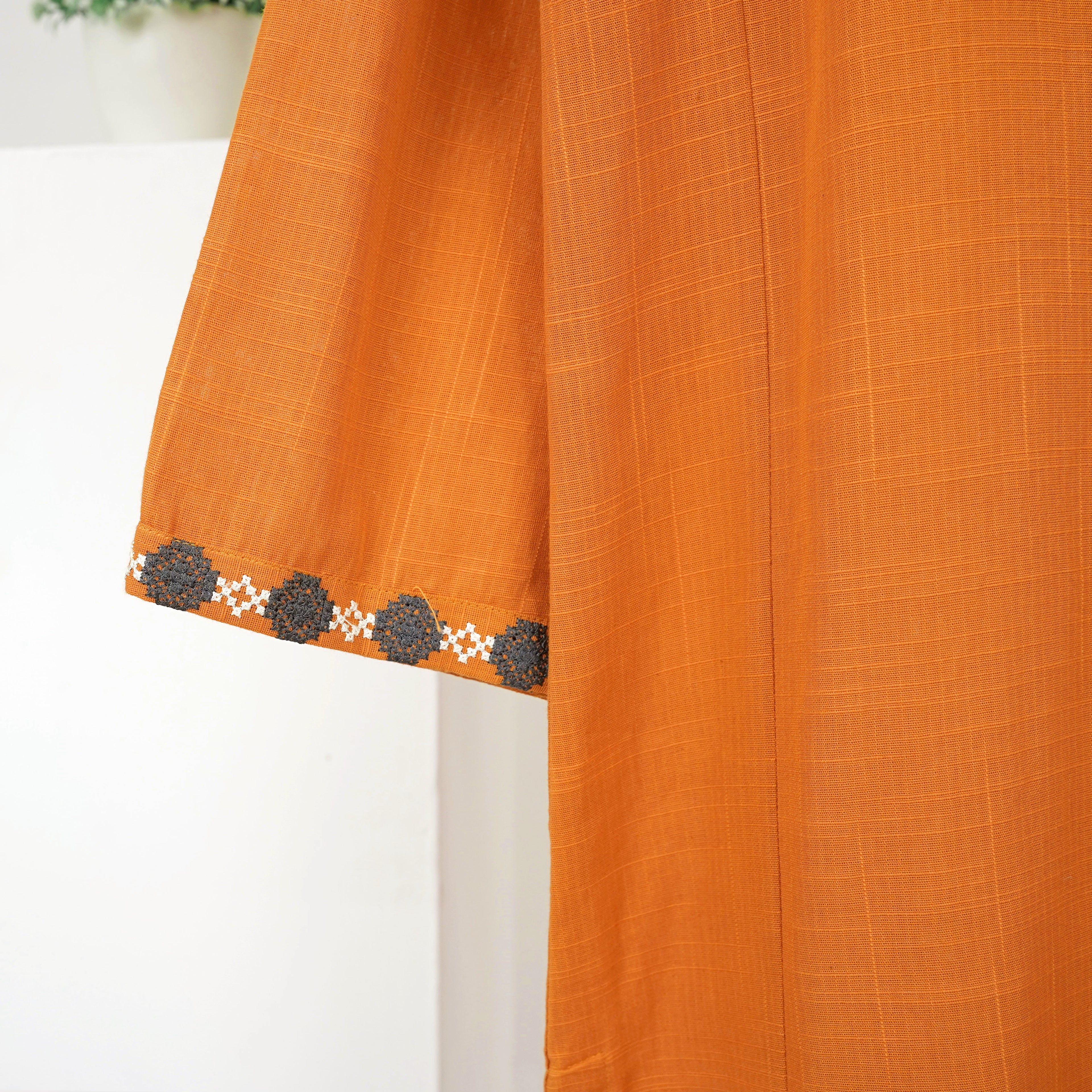 Orange Embroidered