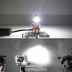 M3 LED Motorbike Headlight Bulb 55W 3 Color Modes Waterproof Universal Fit