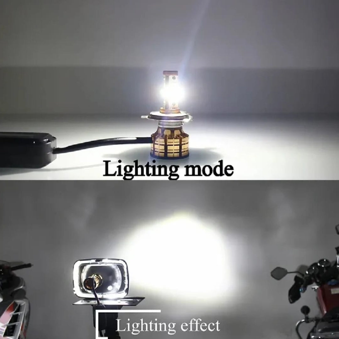 M3 LED Motorbike Headlight Bulb 55W 3 Color Modes Waterproof Universal Fit