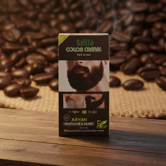 Aryan Mustache & Beard Color Cream (Dark Brown) – 5-Minute Instant Grey Coverage with Plant Extracts