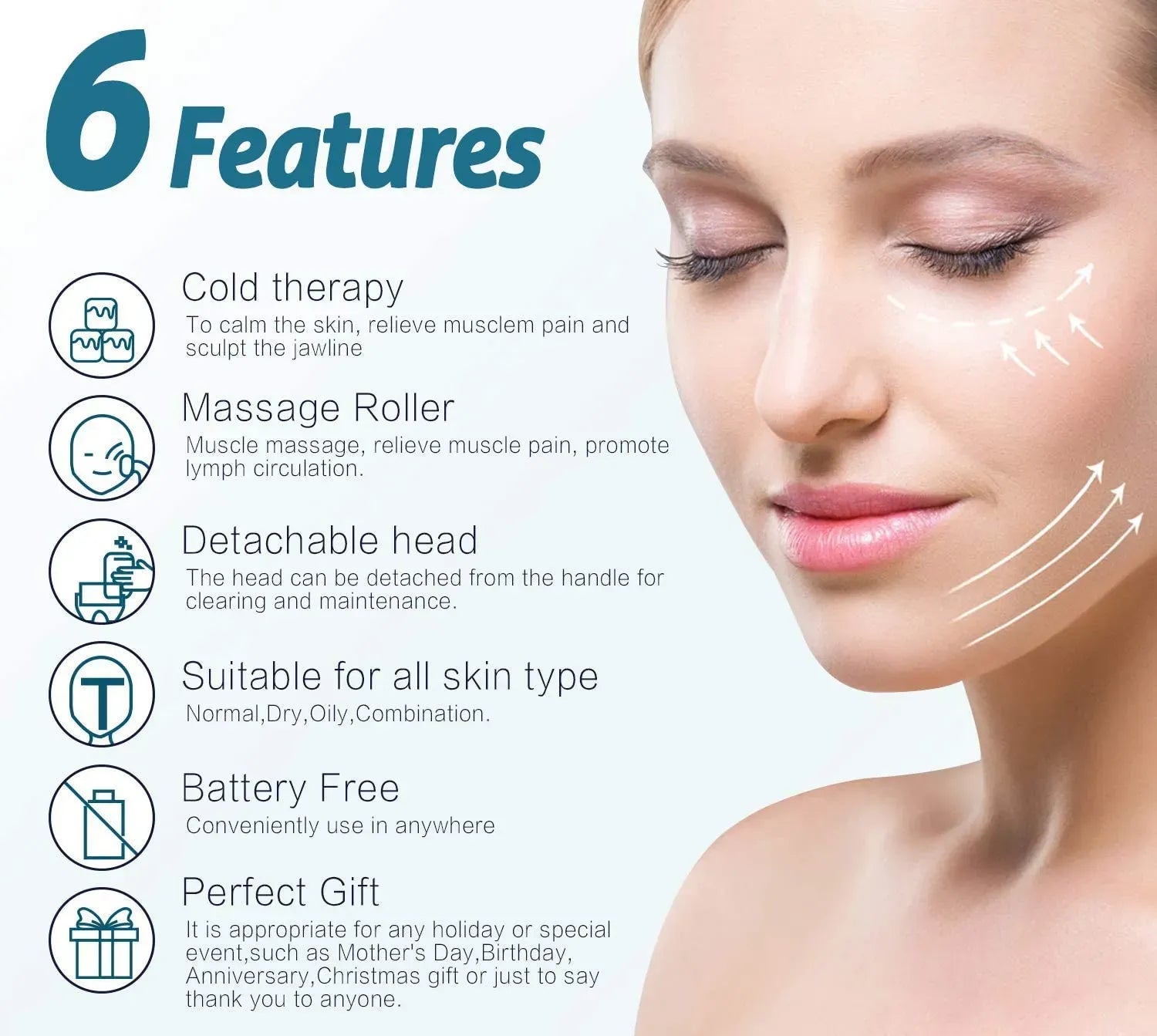 Ice Roller,  Relief, Cold Gel Ice Face Massager, for Face Eye Puffiness