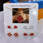 Beautiful 4 Pairs Of Earrings & Necklace Elegant Design
