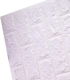 (1piece )3d Wall Stickers Faux Brick White Brick | Bedroom Home Decor Waterproof Self Adhesive Living Room Wallpaper