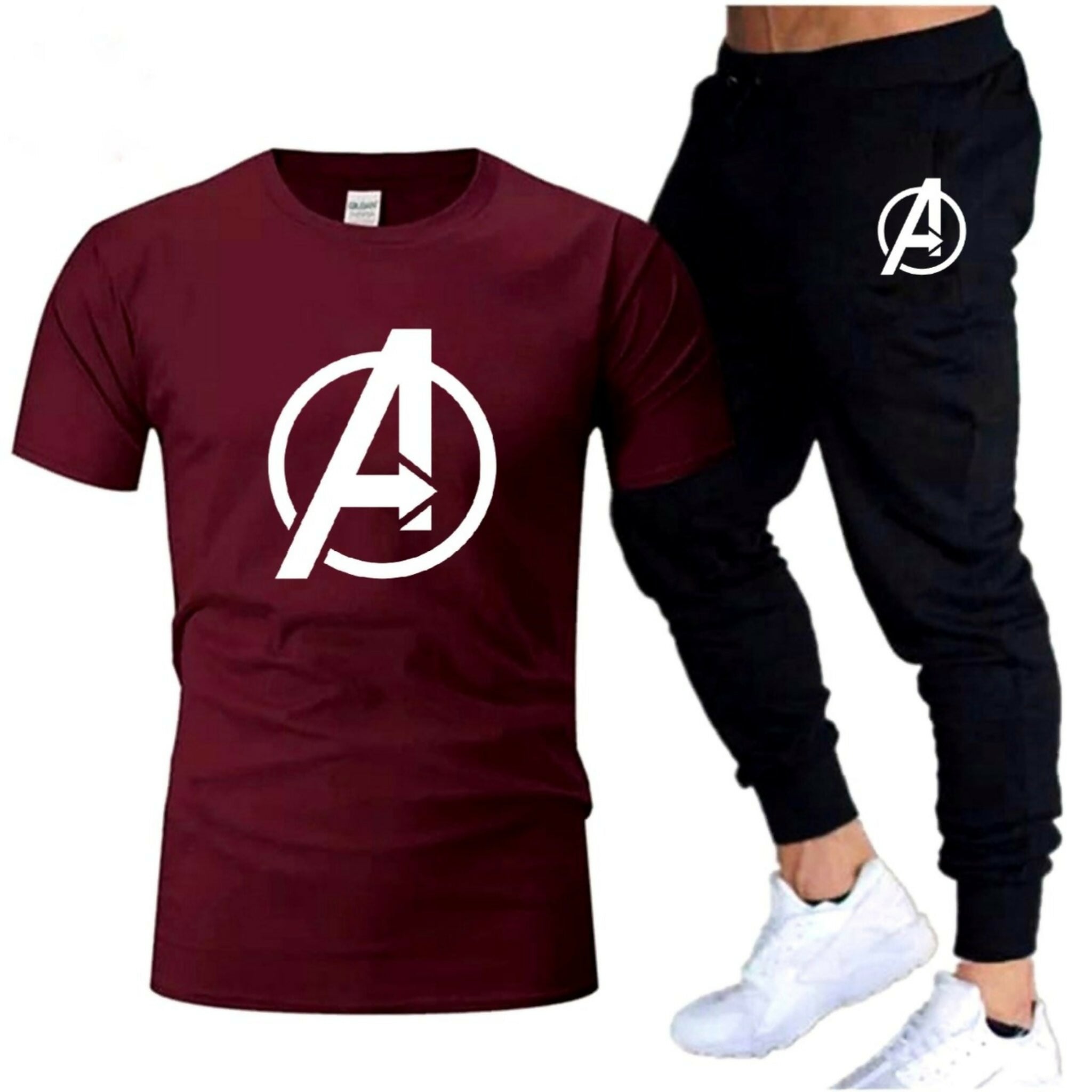 Round neck, half-sleeve casual T-shirt with matching trouser