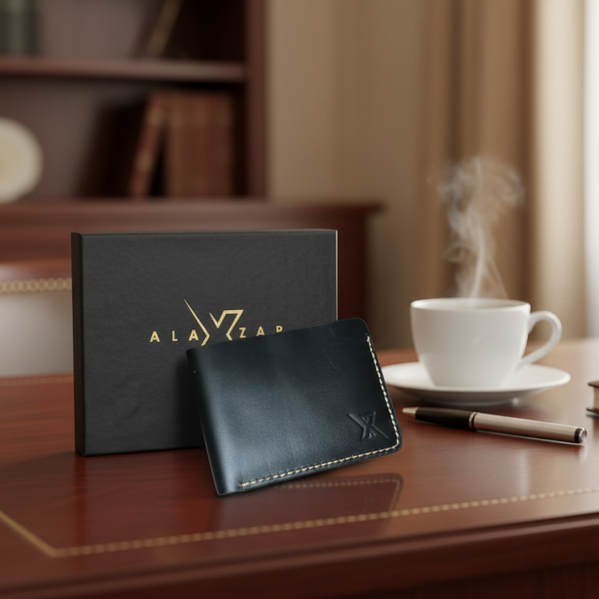 Men’s Rugged Leather Wallet – Premium Cow Leather (Black)