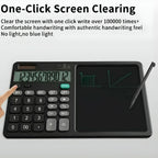 2-in-1 Calculator with LCD Writing Tablet, Foldable Portable Device, for School & Office
